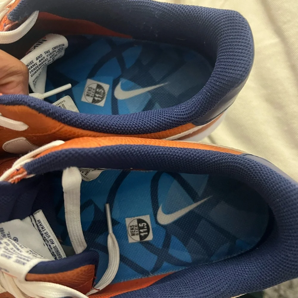 Men’s Nike Air Force 1 Lunar size 11.5 Orange & Royal Blue 2014 Low Tops - Picture 9 of 9